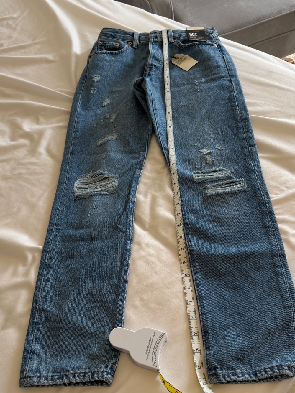 Women's Distressed Blue Jeans